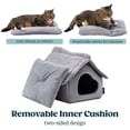 thumbnail image 4 of Cama tipo cueva para gatos PELZIN de Cat House con espuma de apoyo y tapete lavable, 4 of 9