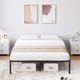 thumbnail image 3 of 12-pulgada tamaño completo-size metal platform marco cama, noise-free mattress foundation steel slats, heavy-duty marco cama almacenamiento, 1000 lbs capacity, no box spring required - negra, 3 of 8
