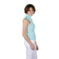thumbnail image 6 of Socal Look Women's Sleeveless Turtleneck Sweater Top in Stretchable Viscose Blend Aqua Sky, L, 6 of 7
