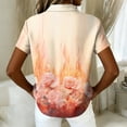 thumbnail image 4 of Women Hawaiian V Neck Shirt Soft Cool Summer Hawaii Tshirts Beach Tropic Print Button up Tops Floral Short Sleeve Tops, 4 of 5