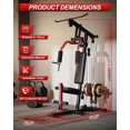 thumbnail image 2 of GARVEE Home Gym Station, Multifunctional Home Gym Equipment for All Body Training with Leg Press & Pulley System, Red, 2 of 7