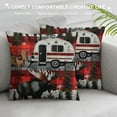 thumbnail image 3 of Camping Throw Pillow Covers for Kids Adult,Red Grey Buffalo Plaid Check Pillow Covers,Vintage Elk Cushion Covers, Decorative Pillow Covers, 3 of 5