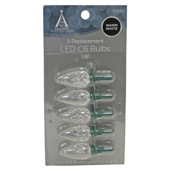 11205-88 Christmas Lights LED Replacement Bulb, C6, Warm White, 5-Pk. - Quantity 1