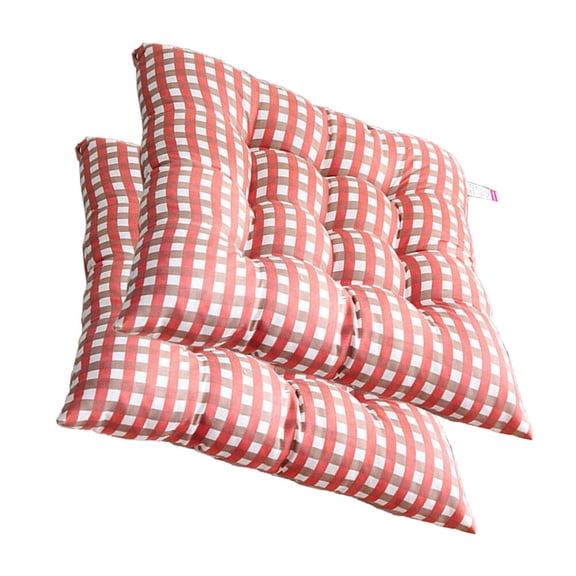 HEANUJJ 2Pcs Lovely Cushion with Grid Pattern for Dining Room and Bedroom Orange