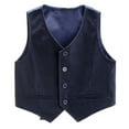thumbnail image 5 of LiiYii Kids Boys 4-Button Formal Suit Vest Gentleman Wedding Prom Party Dress Waistcoat Navy Blue 16, 5 of 7