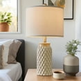 thumbnail image 5 of Oneach Farmhouse Ceramic Table Lamp Set of 2 for Living Room Bedroom 20.5" Modern Bedside Nightstand Lamps, 5 of 9