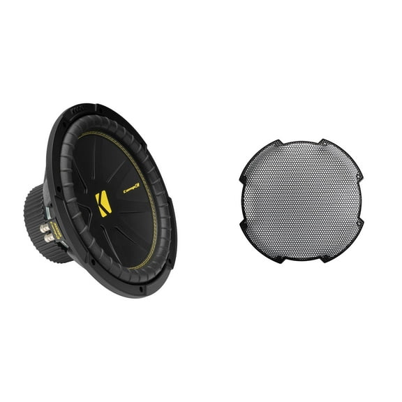 Kicker 50CWCD124 CompC 12", DVC, 4-ohm & 52GR12 Grill Bundle