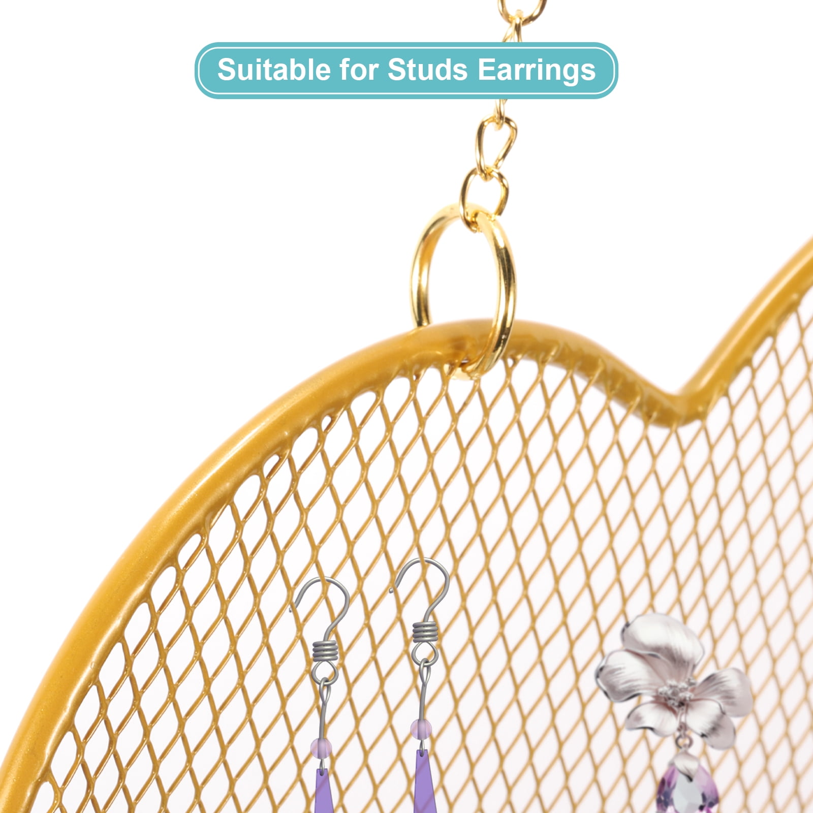 2 Set Earring Holder Organizer Wall, Necklace Holder Hanging Earring Organizer Jewelry Organizer Wall with 16 Hooks for Earring Necklace Jewelry Wall Home Decoration, Clouds
