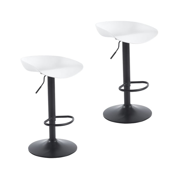 Sillas Shell para bar o para barra de cocina giratoria con respaldo reposapiés base metálica altura ajustable y ideal para barra de comedor cocina o bar 2 pzas