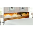 thumbnail image 2 of Ocean Headboard, Sunset on the Beach of Caribbean Sea Waves Coast with Palm Tree, Upholstered Decorative Metal Bed Headboard with Memory Foam, King Size, Dark Orange Pale Blue, by Ambesonne, 2 of 4