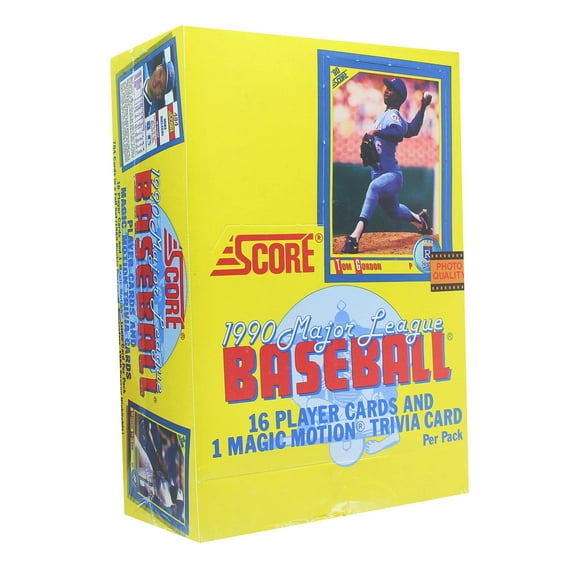 Caja de cartas coleccionables Score MLB 1990 Baseball con 36 paquetes