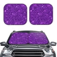 thumbnail image 2 of Goofa Purple Glitter Pattern 2 Piece Car Windshield Sun Shade Foldable | Front Windshield Shade for Sun, Heat and UV Rays | Sunshade for Car Front Window-, 2 of 7