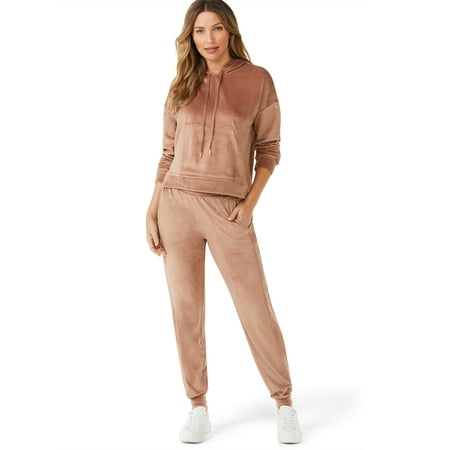 

Sofia Intimates by Sofia Vergara Women s and Women s Plus Size Cropped Hoodie and Jogger Pants Set 2-Piece