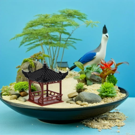 STRANDCHIC Unique Pavilion Statue for Aquarium and Bonsai Landscape