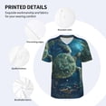 thumbnail image 3 of Zufioo Artistic Turtle Earth Print Men's Baseball Short Sleeve, Moisture Wicking Button-Down Hip Hop Tee-4X-Large, 3 of 7