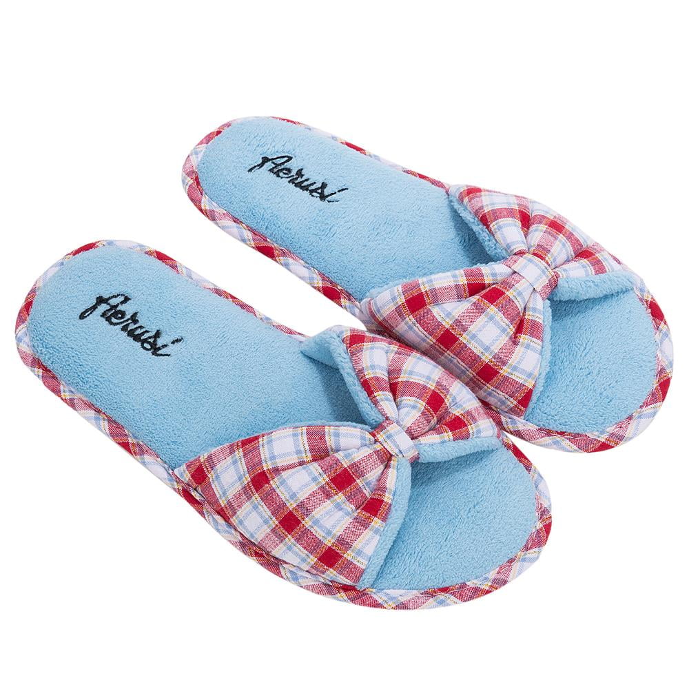 red plaid house shoes