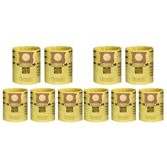10 Pack Vacuum Dust Filter Bags for 5-8 Gallon Shop Vac Wet Dry Vacuum Cleaners, 90661 906-61 9066100 90671 9067100,Etc