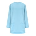thumbnail image 4 of Miluxas Womens Long Sleeve Tunic Tops with Pockets Fall Fashion Long Sleeved Solid Color Casual Long T Shirts Light Blue XXL(XXL), 4 of 6