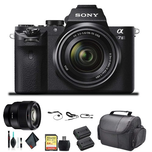 Sony Alpha a7 II Mirrorless Camera with FE 28-70mm and Sony FE 85mm Lens Bundle (International Model)