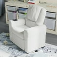 thumbnail image 3 of HBCY Creations Kid's Recliner - White Vinyl Upholstery - Integrated Cupholder - Padded Headrest - Safety Recline Feature, 3 of 14