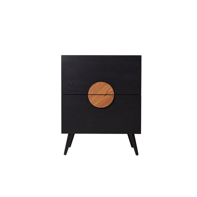 Buró Negro con 2 Cajones con Corredera de Extensión. Estructura de Madera MDF