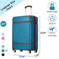 thumbnail image 2 of 20-Inch Vintage Luggage with Secure Lock, Lightweight Luggage Travel Suitcase with Silent Spinner Wheels, Carry On Luggage Suitcase with Adjustable Telescoping Handle, Blue, 2 of 7