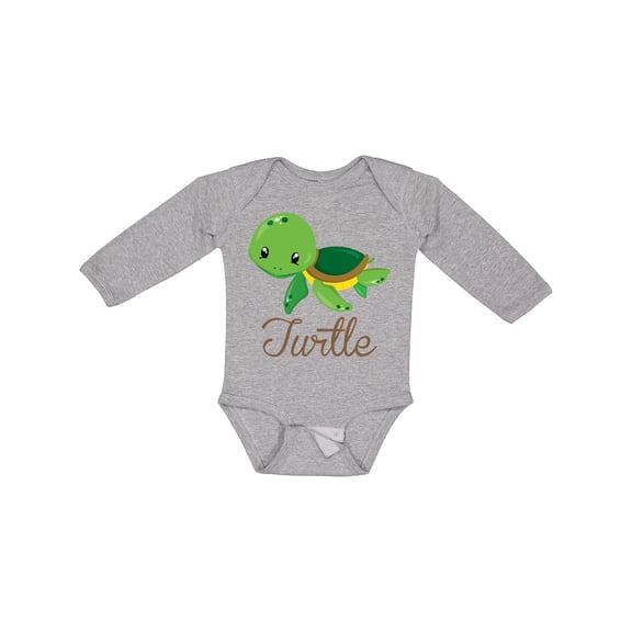 Inktastic Little Turtle Boys or Girls Long Sleeve Baby Bodysuit