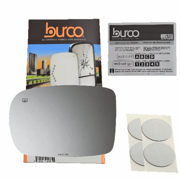 Burco Side View Mirror Replacement Glass with Motor Mount Plate - Clear Glass - 4403HRSG