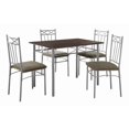 thumbnail image 3 of Monarch Specialties Cappuccino/Silver Metal Dining Set, 3 of 3
