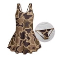 thumbnail image 5 of Yuyamidu Girls One Piece Swimsuits with Skirt Duck Camo Hunting Skirt Bathing Suit Swim Hawaiian Beach Swimwear Age 3-13 Years Old, 5 of 7