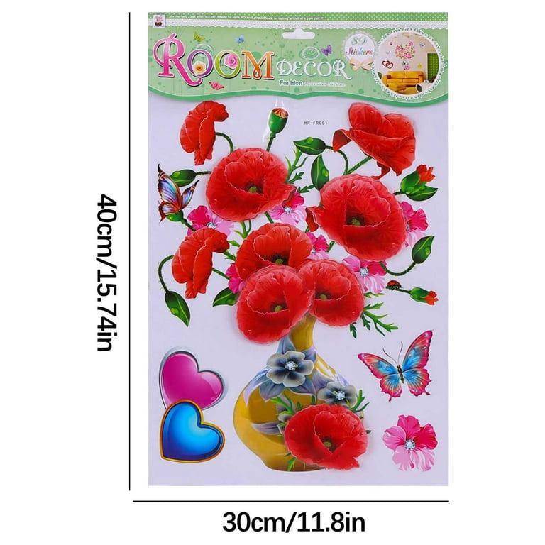 Incraftables Self Adhesive Flower Stickers for Kids (80pcs). Natural Flower Stickers for Crafts