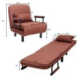 Costway Convertible Sofa Bed Folding Arm Chair Sleeper Leisure Recliner