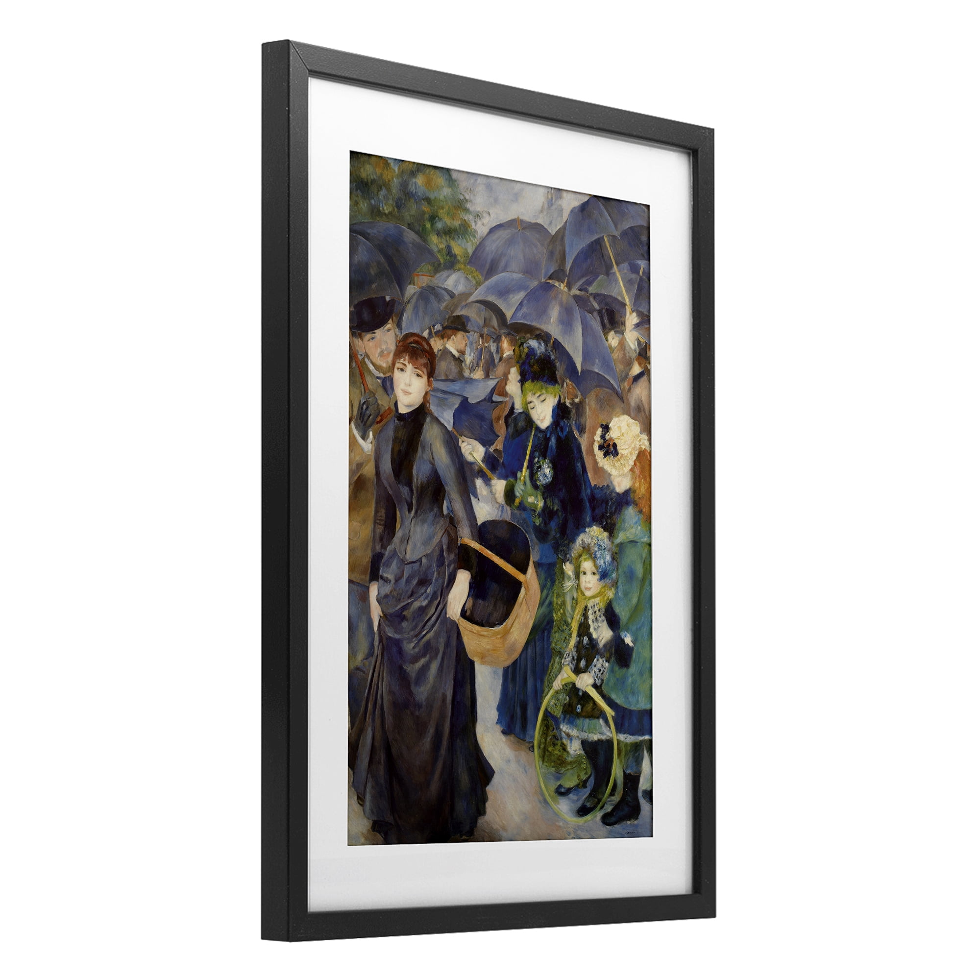 The Umbrellas Renoir Black Framed Print Under Glass, design by Masters Collection