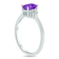 thumbnail image 2 of SZUL Women's Amethyst and Diamond Regal Ring in 10K White Gold, 2 of 6