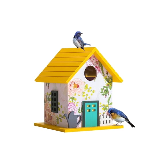 CEDAR ALPHA Yellow Bird House, Composite Material Nesting Box