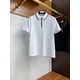 thumbnail image 3 of Polo informal de negocios con media cremallera 2024ss para hombre, manga corta, algodón perlado sedoso, 3 of 4