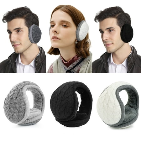 Winter Earmuffs-Fitbest Unisex Classic Fleece Earmuffs Foldable Ear Muffs Winter Accessory Outdoor EarMuffs Knitted Ear