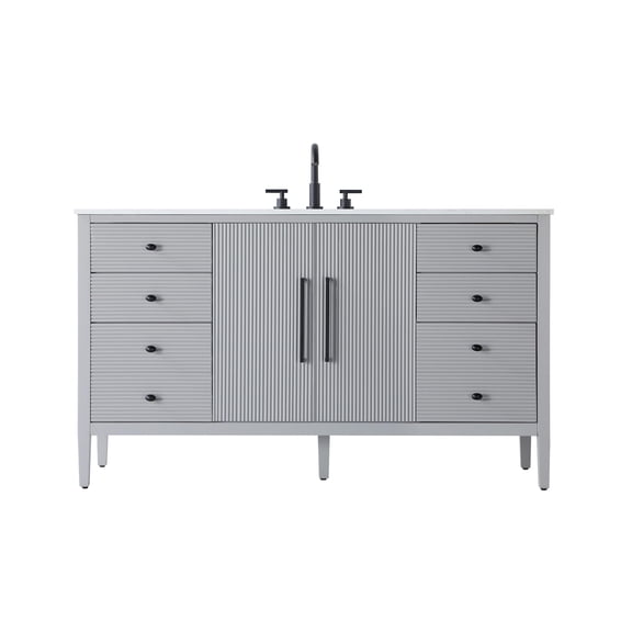 Elegant Lighting VF29660GR Blakely 60" Free Standing Single Basin Vanity Set - Grey