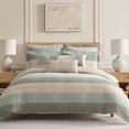 thumbnail image 3 of Levtex Home Sand Stripes Sage King Duvet Cover Set (106x94in) with 2 Pillowcases (36x20in) - Woven Jacquard Stripe - Sage, Green, Beige, White - Cotton King Size Duvet Cover Set - Soft, Pre-Washed, 3 of 4
