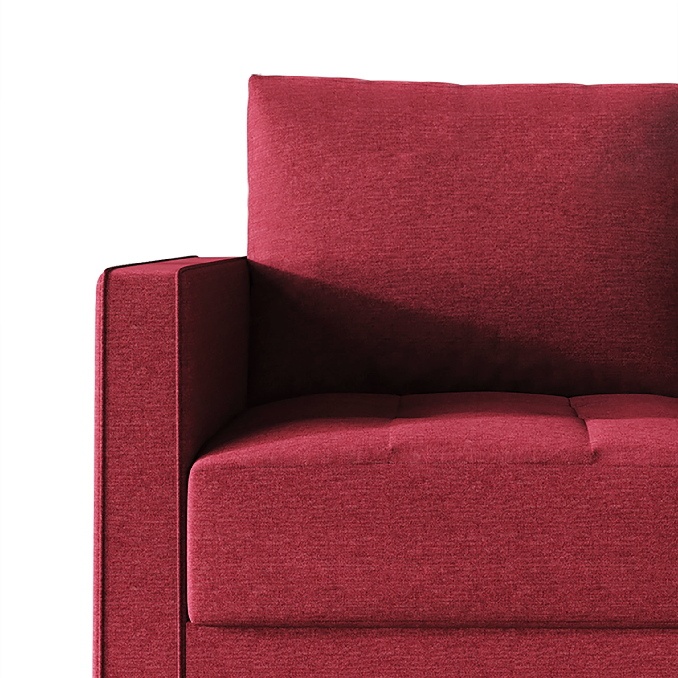 Castle Place Classic Linen Upholstered Sofa, Red