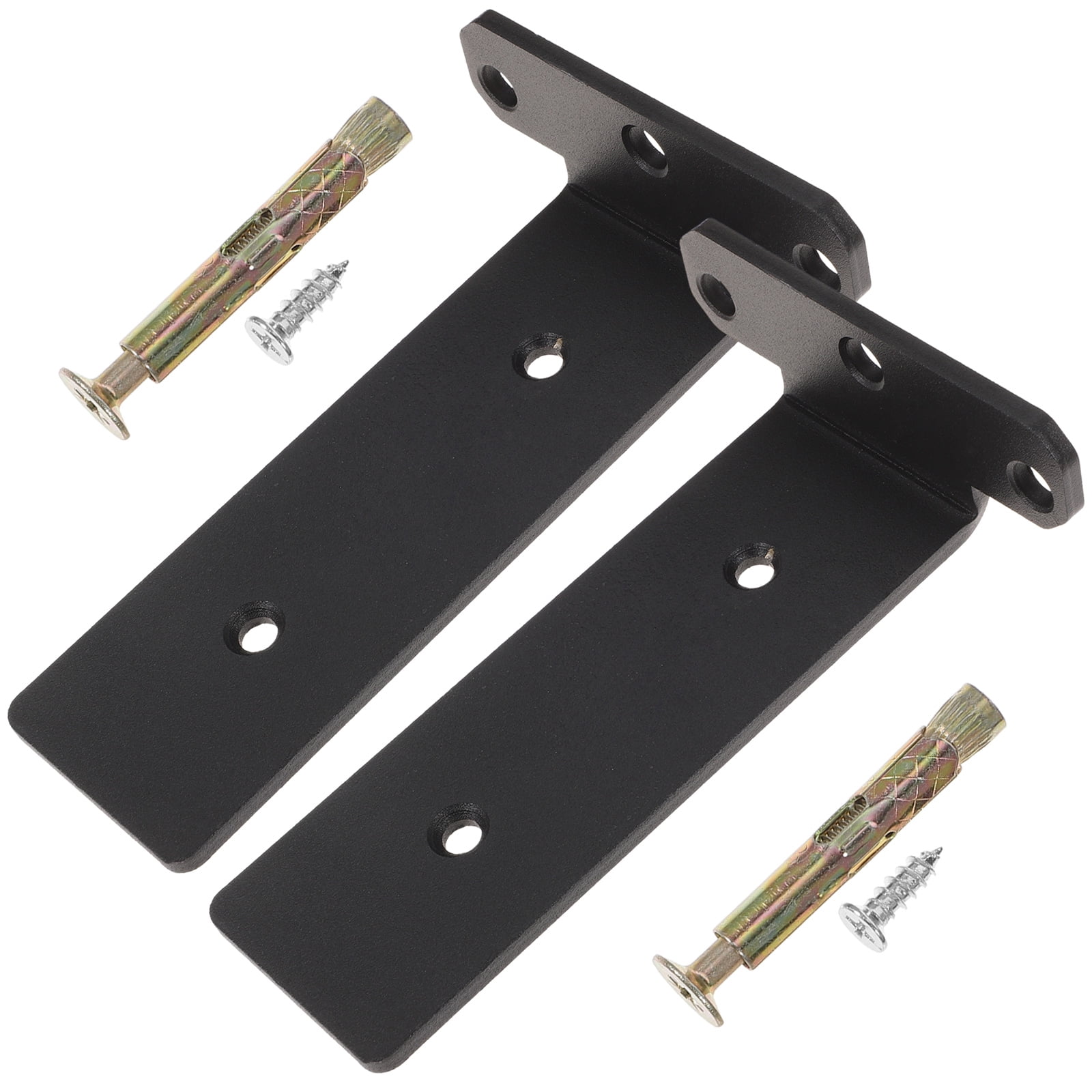 OUNONA  2 Pcs Shelf Brackets Support DIY Kitchen Storage Angled Black