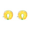 thumbnail image 2 of ZheElen Functional Travel Neck Pillow Comfortable Travel Essential Adjustable Foam Particles Travel Pillow Travel Companion Yellow Rrange 30cm 2Set, 2 of 6