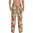 thumbnail image 3 of Goofa Fall Maple Leaves Printed Soft Pajama Pants for Men, Wide Leg Comfy Casual Lounge Yoga Pants-Medium, 3 of 9