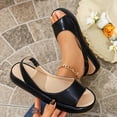 thumbnail image 2 of SZJXBUY Trendy Sandals for Women Breathable Summer Open Toe Dressy Casual Flat Sandals Comfortable Beach Vacation Ankle Strap Outdoor Walking Shoes Black,36, 2 of 9