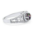 thumbnail image 3 of Dragonfly Accent Round Ring Rainbow CZ 925 Sterling Silver Size 9, 3 of 4