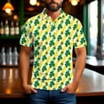 thumbnail image 6 of biudgviw Saint Patricks Day T Shirts for Men Short Sleeve Print Golf Shirts Lightweight Fitted Button Lapel Graphic Tees Big and Tall, 6 of 7
