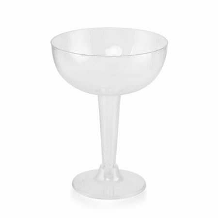 BalsaCircle 20 pcs 4 oz Clear Disposable Plastic Drink Champagne Glasses - Wedding Reception Party Buffet Catering