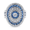 thumbnail image 2 of BERRICLE Sterling Silver Vintage Inspired Art Deco Cubic Zirconia CZ Statement Milgrain Cocktail Fashion Ring for Women, Rhodium Plated Size 5, 2 of 10
