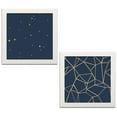 thumbnail image 2 of Gango Home Decor Contemporary Succulent Pattern Navy & Night Sky Navy & Gold Pattern; Two 12x12in Art Prints in White Frames, 2 of 6