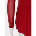 thumbnail image 5 of Riismen Kids Girls Figure Skating Dress Long Sleeves Ballet Dance Skirted Leotards Gymnastics Outfits Burgundy 10, 5 of 7